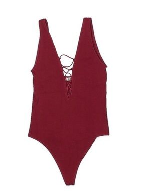 NWT Wilfred Burgundy Lace-Up One-Piece Bodysuit